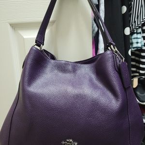 Coach Purple Leather Shoulder Bag
